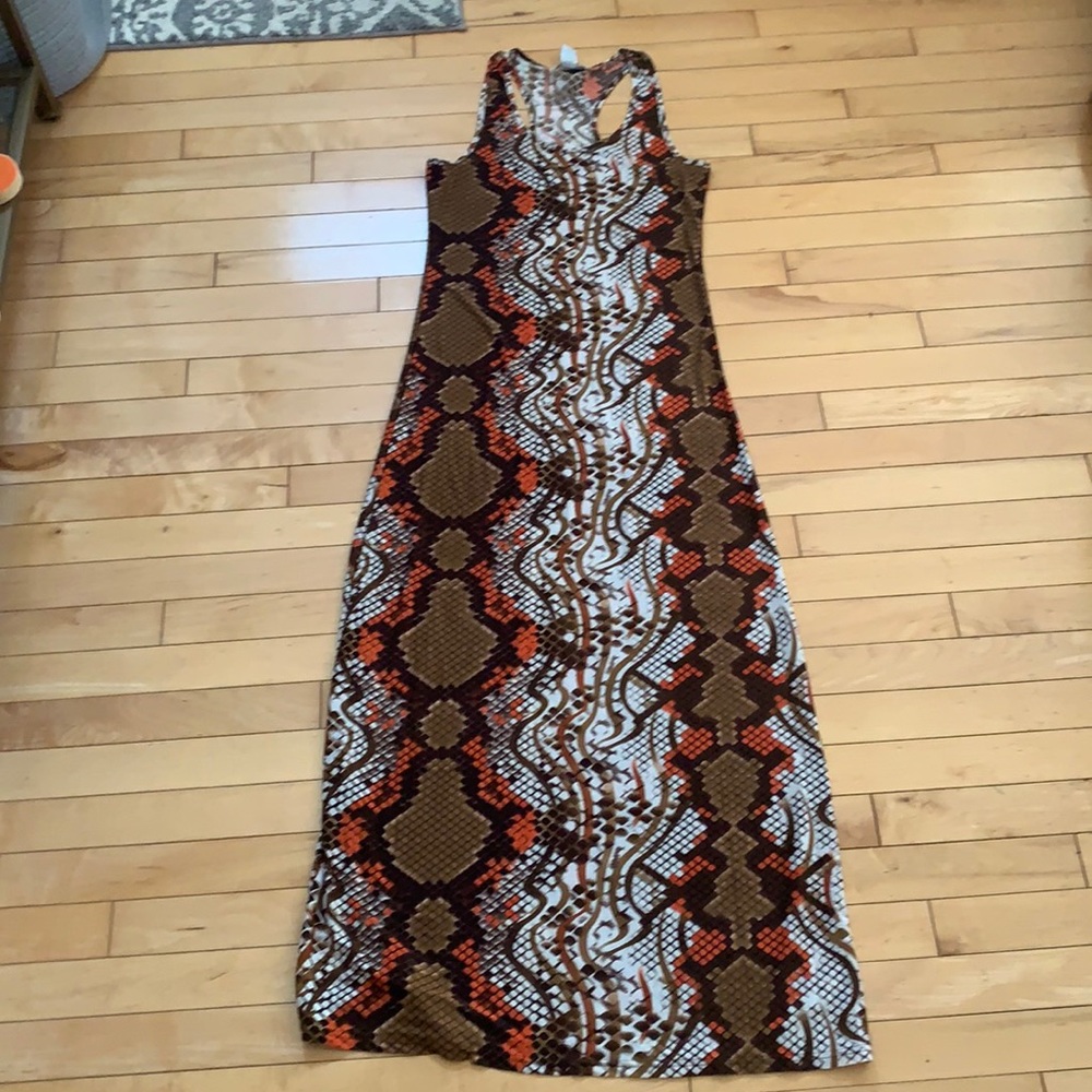 Connection 18 long maxi snake print dress size Large